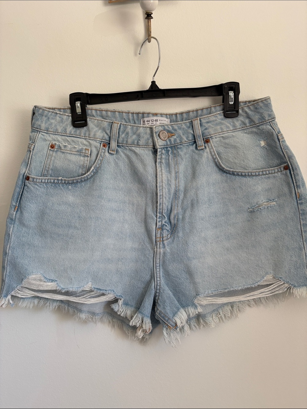 Primark Light Blue Distressed Denim Shorts